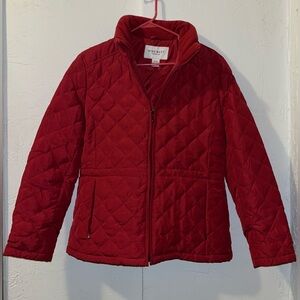 Nine West Red Puffer Feather Down Winter Coat